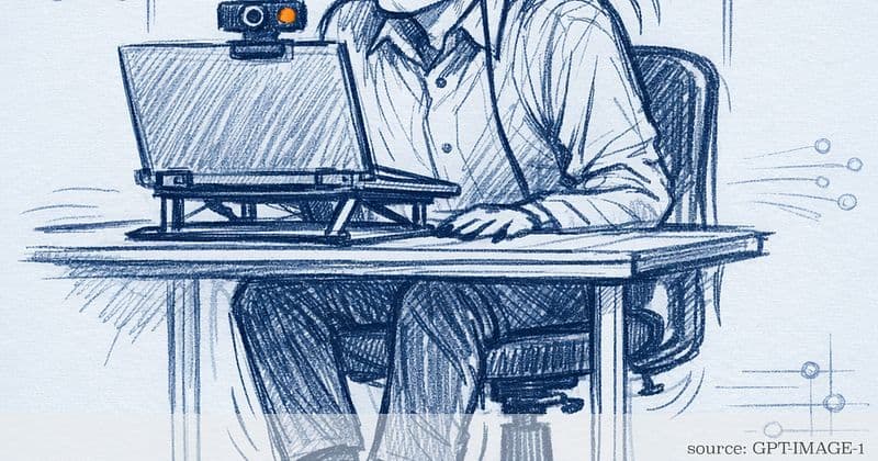 When the webcam light freezes you camera safe micro moves for real meetings