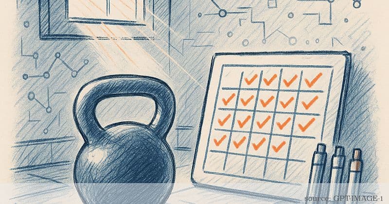 Making progress visible in a small apartment workout